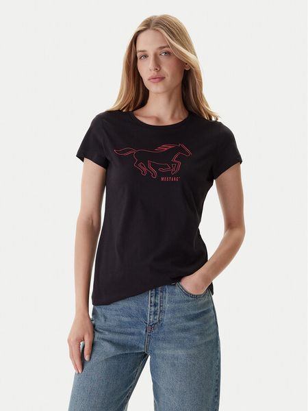 Mustang T-Shirt Loa 1016753 Czarny Slim Fit. Czarne t-shirty Mustang, xl, bez wzorów, z bawełny, bez kołnierzyka, bez ramiączek. Za 59,99 zł.