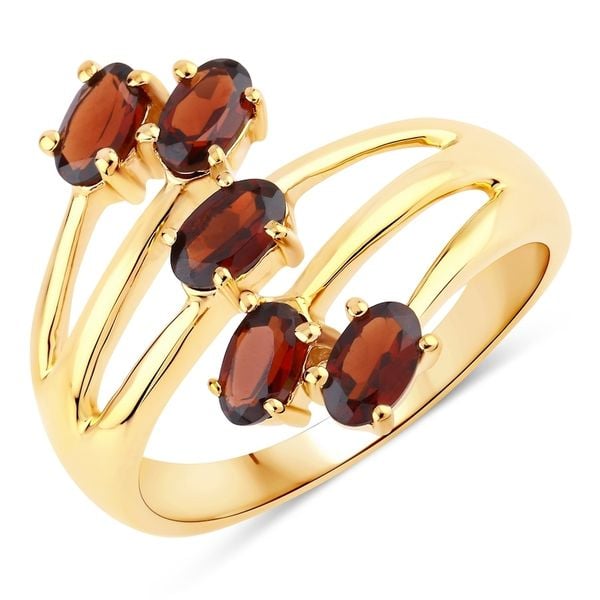 Rafaela Donata Pierścionek Srebro wysokiej próby Żółte złoto Pierścionki 1 ct Damski. Żółte pierścionki Rafaela Donata, z granatem, pozłacane. Za 259,99 zł.