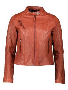 Apple of Eden Skórzana kurtka w kolorze jasnobrązowym rozmiar: 42. Brązowe kurtki Apple of Eden, bez wzorów, ze skóry, bez kaptura. Za 500,99 zł.