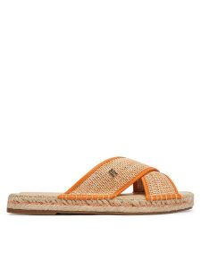Tommy Hilfiger Espadryle Monogram Espadrille FW0FW09139 Pomarańczowy. Brązowe espadryle TOMMY HILFIGER, bez wzorów, z syntetyku, bez obcasa. Za 409,99 zł.