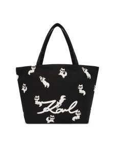 KARL LAGERFELD Torebka B1W50053 Czarny. Czarne shopper bag KARL LAGERFELD, bez wzorów, z materiału, bez dodatków. Za 339,99 zł.