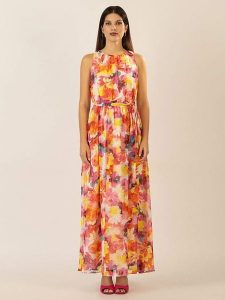 APART Sukienka w kolorze różowo-żółtym rozmiar: 38. Różowe sukienki Apart, na co dzień, bez wzorów, z tkaniny, bez kołnierzyka, bez ramiączek, maxi, proste. Za 282,99 zł.