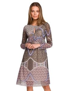 Stylove Sukienka ze wzorem rozmiar: XL. Sukienki Stylove, xl, bez wzorów, bez kołnierzyka, bez ramiączek, midi. Za 62,99 zł.