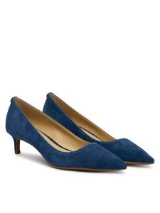 MICHAEL Michael Kors Czółenka Alina Flex Kitten 40R3ALMP1S Granatowy. Niebieskie czółenka MICHAEL Michael Kors, bez wzorów, ze skóry, bez obcasa, bez zapięcia. Za 549,99 zł.