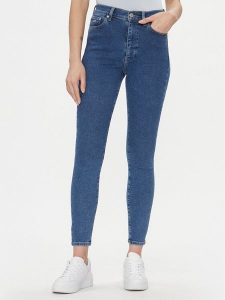Tommy Jeans Jeansy Sylvia DW0DW17147 Niebieski Skinny Fit. Niebieskie jeansy Tommy Jeans, bez wzorów, z bawełny. Za 249,99 zł.