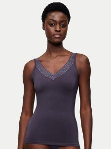 Triumph Top Feel Of Modal 10221637 Szary Slim Fit. Szare topy Triumph, xl, bez wzorów, bez kołnierzyka, bez ramiączek. Za 79,99 zł.