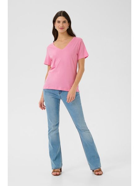 Kaffe Koszulka w kolorze jasnoróżowym rozmiar: XL. Różowe bluzki Kaffe, xl, bez wzorów, bez kołnierzyka, bez ramiączek. Za 43,78 zł.