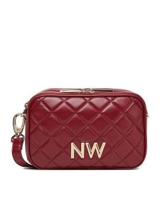 Nine West Torebka CEO-Greenwich-Glam-LX7669 Bordowy. Czerwone listonoszki Nine West, bez wzorów, z materiału, bez dodatków. Za 279,99 zł.