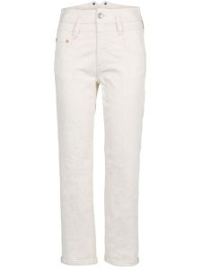 Herrlicher Dżinsy "Pitch" - Tapered fit - w kolorze kremowym rozmiar: W30. Brązowe jeansy Herrlicher, bez wzorów, z podwyższonym stanem. Za 265,39 zł.