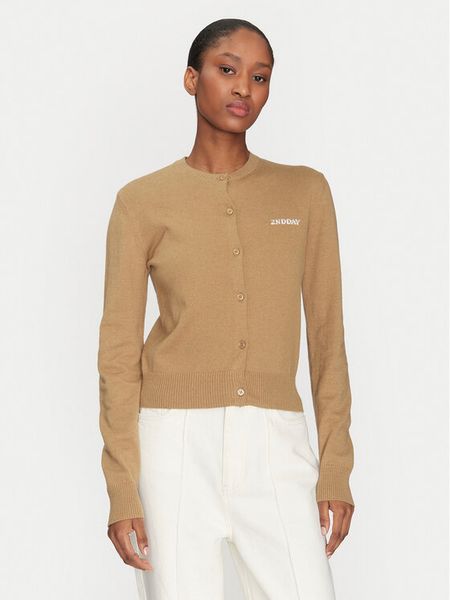 2NDDAY Kardigan Vinny 2252341408 Beżowy Regular Fit. Brązowe kardigany 2NDDAY, z bawełny. Za 269,99 zł.
