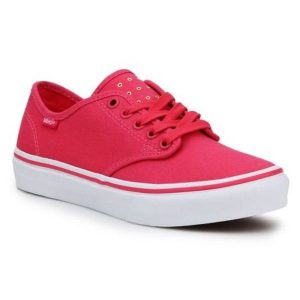 Buty Vans Camden Stripe VN000ZSOR6O1 czerwone. Czerwone trampki bez wzorów, z materiału, przed kostkę, bez zapięcia. Za 374,47 zł.