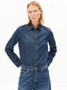 ARMEDANGELS koszula dżinsowa - Aurelaa Kobiety Bawełna niebieski, L. Niebieskie koszule ARMEDANGELS, l, bez wzorów, z bawełny, bez kołnierzyka, bez ramiączek. Za 329,95 zł.