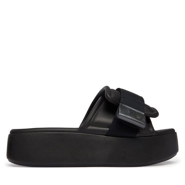 Klapki Melissa. Czarne klapki Melissa, bez wzorów, bez obcasa. Za 427,99 zł.
