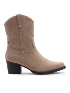 Jenny Fairy Kowbojki EMILY HY2219-4 Beżowy. Brązowe botki Jenny Fairy, bez wzorów, z syntetyku, bez obcasa, na słupku, bez zapięcia. Za 149,99 zł.