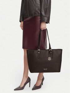 Nine West Torebka EO-QUIET ELEGANCE-LDA9895 Brązowy ciemny. Brązowe shopper bag Nine West, bez wzorów, bez dodatków. Za 449,99 zł.