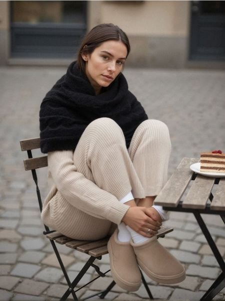 Komin ze strukturalnym wzorem - czarny. Czarne szaliki Sinsay, bez wzorów. Za 29,99 zł.