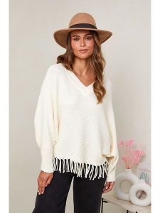 Soft Cashmere Sweter w kolorze kremowym rozmiar: 34/36. Brązowe swetry oversize Soft Cashmere, bez wzorów, ze splotem, bez ramiączek. Za 137,55 zł.