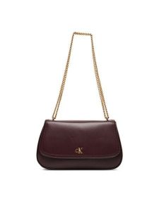 Calvin Klein Torebka Ck Convertible Chain Medium Bag LV04F3171G Bordowy. Czerwone torebki klasyczne Calvin Klein, bez wzorów, ze skóry, bez dodatków. Za 459,99 zł.