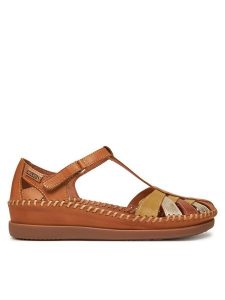 Pikolinos Sandały W8K-0705C1 Żółty. Żółte sandały Pikolinos, bez wzorów, ze skóry, bez obcasa, na płaskiej podeszwie, bez zapięcia. Za 399,99 zł.
