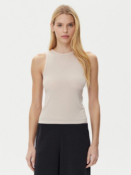 BOSS Top Flow 50535807 Beżowy Slim Fit. Brązowe topy Boss, xxl, bez wzorów, bez kołnierzyka, bez ramiączek. Za 189,99 zł.