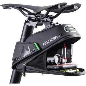 Sakwa rowerowa pod siodełko Rocbros 1L wodoodporna. Czarne torebki klasyczne ROCKBROS, bez wzorów, bez dodatków. Za 89,99 zł.