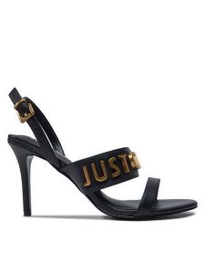 Just Cavalli Sandały 77RA3S69 Czarny. Czarne sandały Just Cavalli, bez wzorów, ze skóry, bez obcasa, na szpilce, bez zapięcia. Za 539,99 zł.