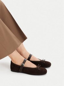 GINO ROSSI Baleriny C-24546LCP-DILETTA Brązowy. Brązowe balerinki Gino Rossi, bez wzorów, ze skóry, bez obcasa, bez zapięcia. Za 229,99 zł.