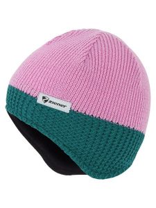 Ziener Czapka beanie "Igosch" w kolorze jasnoróżowo-zielonym rozmiar: XS. Różowe czapki Ziener, bez wzorów, z polaru. Za 55,45 zł.