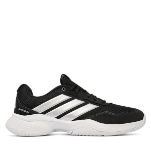 Buty do tenisa adidas. Czarne buty sportowe ADIDAS, bez wzorów, bez zapięcia, tenisowe. Za 329,99 zł.