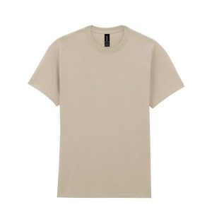 Ciężka Bawełniana Koszulka Unisex Dla Dorosłych. Brązowe bluzki GILDAN, xl, bez wzorów, z bawełny, sportowe, bez kołnierzyka, bez ramiączek. Za 52,99 zł.