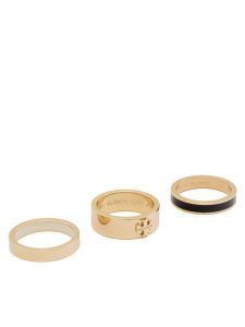 Tory Burch Pierścionek Enamel Ring Set 184445 Czarny. Czarne pierścionki Tory Burch, metalowe. Za 1 109,00 zł.