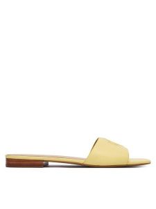LAUREN RALPH LAUREN Klapki 802959143012 Żółty. Żółte klapki Lauren Ralph Lauren, bez wzorów, ze skóry, bez obcasa. Za 477,99 zł.