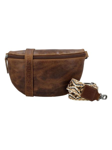 HIDE & STITCHES Skórzana saszetka w kolorze jasnobrązowym - 24 x 13 x 8 cm rozmiar: onesize. Brązowe nerki i saszetki HIDE & STITCHES, bez wzorów, z materiału. Za 174,43 zł.