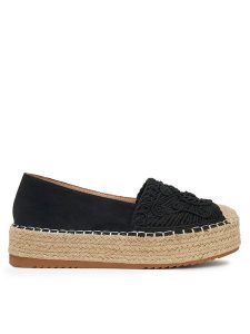 DeeZee Espadryle LE601-66 Czarny. Czarne espadryle DeeZee, bez wzorów, z materiału, bez obcasa. Za 139,99 zł.