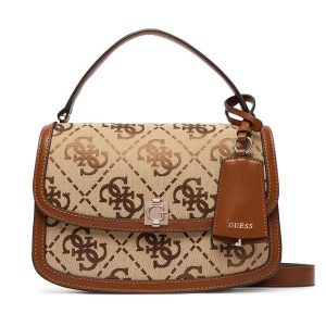 Torebka Guess. Brązowe listonoszki Guess, z aplikacjami, bez dodatków. Za 584,99 zł.
