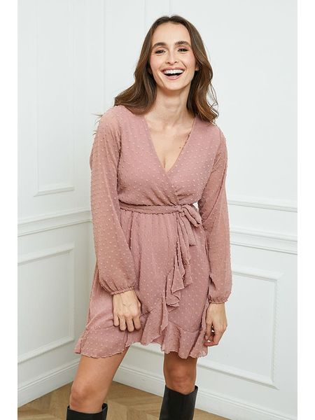 Joséfine Sukienka "Andrea" w kolorze szaroróżowym rozmiar: M. Różowe sukienki Joséfine, m, bez wzorów, z tkaniny, bez kołnierzyka, bez ramiączek, mini. Za 69,75 zł.