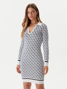 Guess Sukienka dzianinowa W5BK25 Z3JD2 Écru Slim Fit. Kombinezony Guess, xxl, z aplikacjami, z dzianiny, bez kołnierzyka, bez ramiączek. Za 369,99 zł.