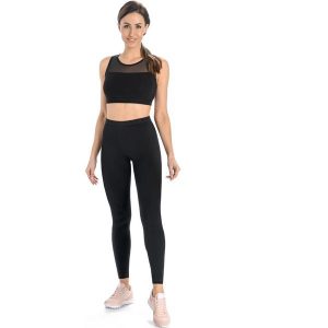 Legginsy na fitness damskie Teyli Classico. Czarne legginsy Teyli, bez wzorów, z bawełny. Za 89,99 zł.