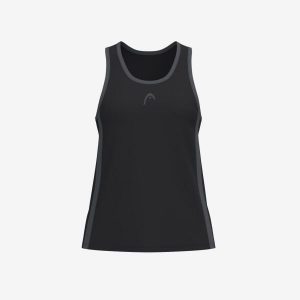 CLUB 25 TECH Tank Top Women. Czarne topy Head, s, bez wzorów, z meshu, sportowe, bez kołnierzyka, bez ramiączek. Za 135,00 zł.