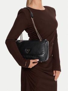 Guess Torebka Sunetra HWNG75 34210 Czarny. Czarne torebki klasyczne Guess, z aplikacjami, ze skóry, bez dodatków. Za 329,99 zł.