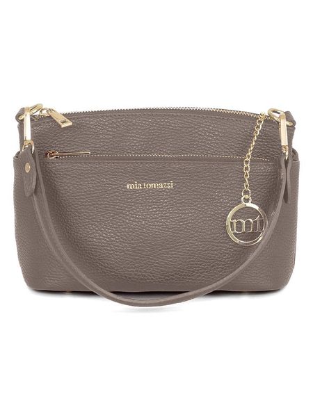 Mia Tomazzi Skórzana torebka "Bardolino" w kolorze szarym - 25 x 13 x 17 cm rozmiar: onesize. Szare torebki klasyczne Mia Tomazzi, bez wzorów, z materiału, przez ramię, bez dodatków. Za 205,45 zł.
