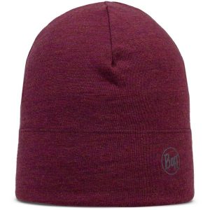 Czapka z wełny merino midweight. Czerwone czapki Buff, bez wzorów, z wełny, sportowe. Za 140,99 zł.