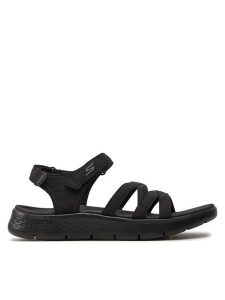 Skechers Sandały Go Walk Flex Sandal-Sunshine 141450/BBK Czarny. Czarne sandały Skechers, bez wzorów, z materiału, bez obcasa, na płaskiej podeszwie, bez zapięcia. Za 219,99 zł.