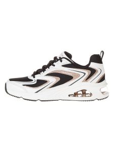 Skechers Sneakersy "Tres-Air Uno" w kolorze złoto-biało-czarnym rozmiar: 36,5. Białe trampki Skechers, bez wzorów, bez zapięcia. Za 215,21 zł.
