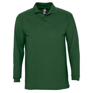 Koszulka Polo Z Długim Rękawem Dla Dorosłych Unisex Winter II. Zielone bluzki SOL'S, m, bez wzorów, casualowe, bez kołnierzyka, bez ramiączek. Za 107,99 zł.
