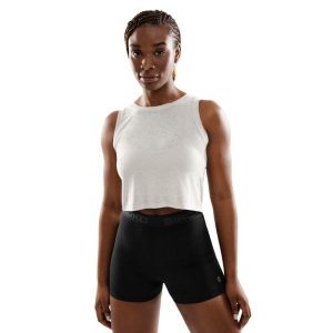 Damska treningowa koszulka crop top bez rękawów Fitness Siroko Avast. Białe topy SIROKO, bez wzorów, z materiału, sportowe, bez kołnierzyka, bez ramiączek. W wyprzedaży za 84,00 zł.