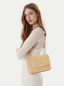 Guess Torebka Giully II HWWE96 73200 Beżowy. Brązowe torebki klasyczne Guess, z aplikacjami, z syntetyku, bez dodatków. Za 359,99 zł.