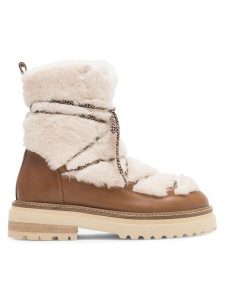 Badura Śniegowce STARK-02W4-013 Brązowy. Brązowe buty zimowe Badura, z materiału, bez obcasa, bez zapięcia. Za 349,99 zł.