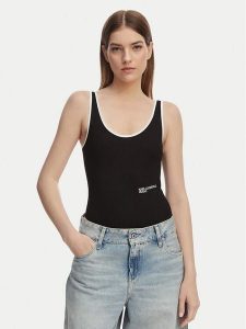 Karl Lagerfeld Jeans Body A2W17021 Czarny Slim Fit. Czarne body i gorsety Karl Lagerfeld Jeans, bez wzorów, z bawełny. Za 290,99 zł.