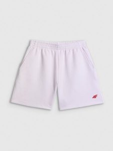 4F Spodenki dresowe damskie - białe L. Białe szorty 4f, bez wzorów, z dresówki, sportowe. Za 129,99 zł.